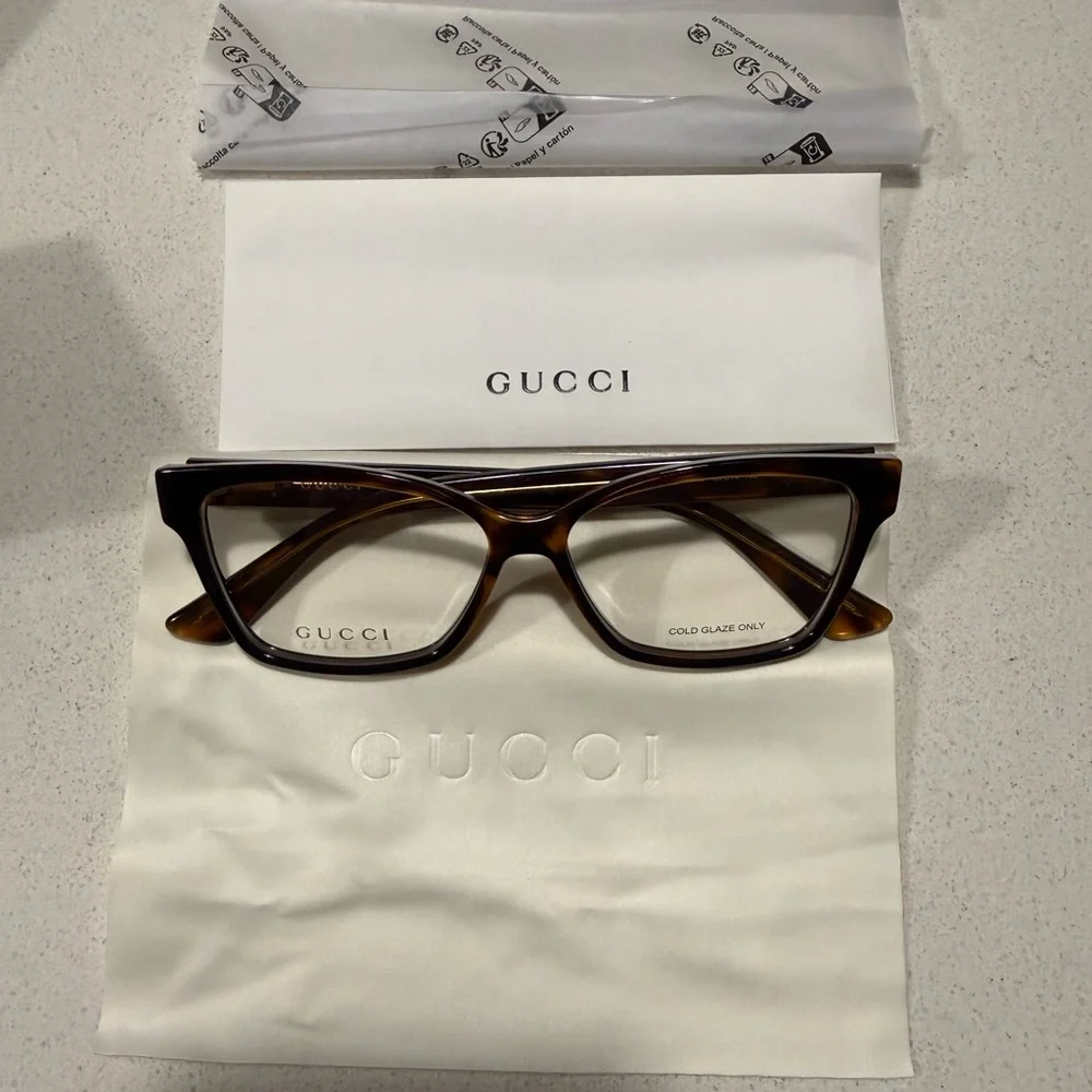 Gucci 55MM Cat Eye Tortoiseshell Women's Glasses - Picture 3 of 9